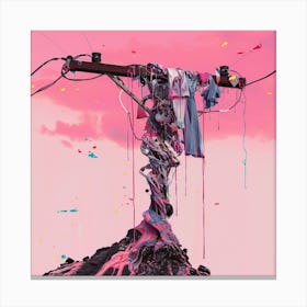 Pink Powerline Canvas Print