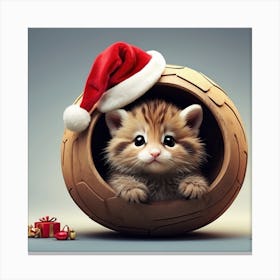 Christmas Kitten Canvas Print