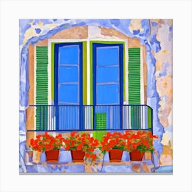 Window On The Wall Window Lisbon Portugal In The Style Of Matisse Art Print Canvas Print