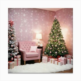 Pink Christmas Tree 4 Canvas Print