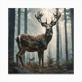 Deer In The Forest 225 Canvas Print