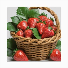 Basket Of Strawberries Canvas Print