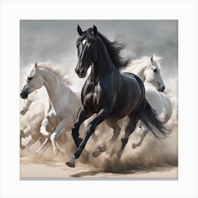 Horses Galloping Canvas Print