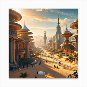 Futuristic City Canvas Print