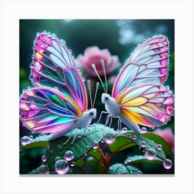 Butterfly With Water Droplets Canvas Print