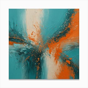 Teal & Orange Abstract 2 Canvas Print