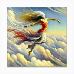 Girl In The Clouds Canvas Print