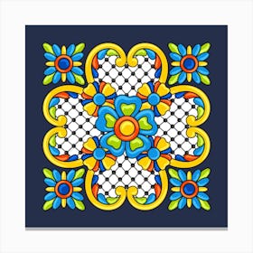 Mexican Floral Pattern 3 Canvas Print