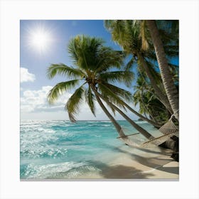 Hammock On The Beach Canvas Print