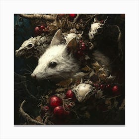 White Rat In A Tree Canvas Print