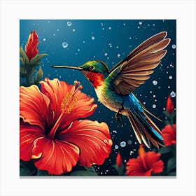 Hummingbird art print 2 Canvas Print