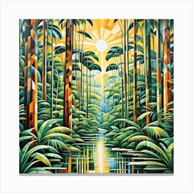 Daintree Rainforest Australia Cubism Art Canvas Print