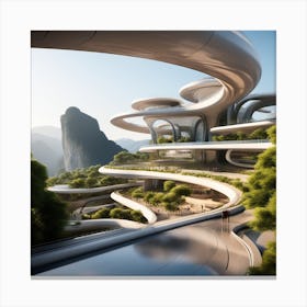 Futuristic City 322 Canvas Print