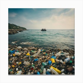 Plastic Waste On The Beach 1 Canvas Print