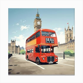 London Bus Art Print 3 1 Canvas Print