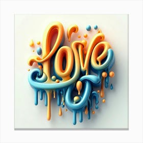 3d Love Lettering Canvas Print