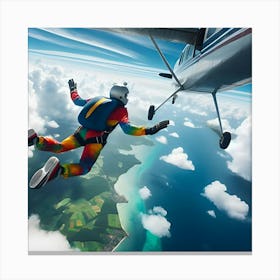 Skydiver Jumping Out Of A Plane 4 Canvas Print