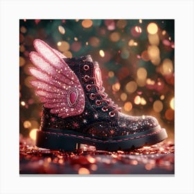 Pink Boots With Wings Canvas Print