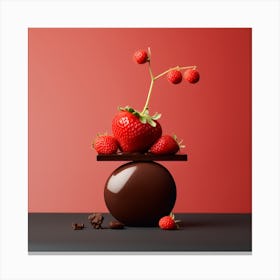 Strawbery And Choclate Art By Csaba Fikker009 1 Canvas Print