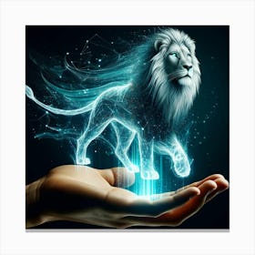Holographic Lion spirit Canvas Print