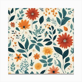 Floral Seamless Pattern 19 Canvas Print