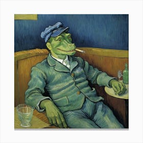 Crocodile Smoking Canvas Print