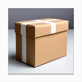 Mock Up Blank Box Parcel Cardboard Customizable Template Unprinted Clean Simple Minimalis Canvas Print