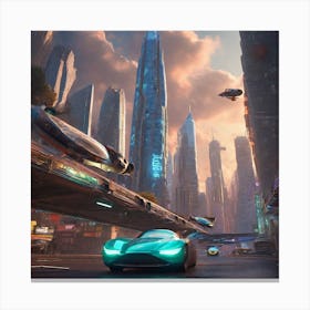 Futuristic Cityscape 41 Canvas Print