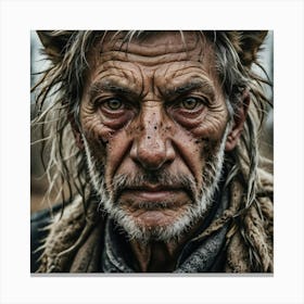 Man In A Fur Hat Canvas Print