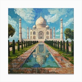 A Taj Mahal In Agra Oil Painting Illustration 1719953752 1 Canvas Print