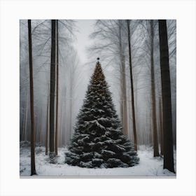 Christmas Tree In The Forest 38 Canvas Print