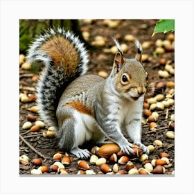 Squirrel Eating Nuts 1 Canvas Print
