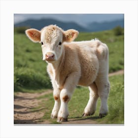 Calf in the outdoors Canvas Print