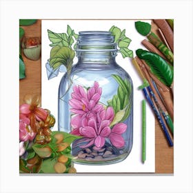 Style Botanical Illustration In Colored Pencil 9 Canvas Print