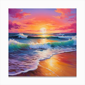 Beach at Sunset Canvas Print