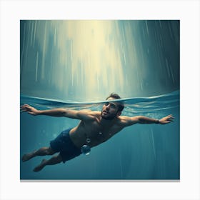 Underwater Man Canvas Print