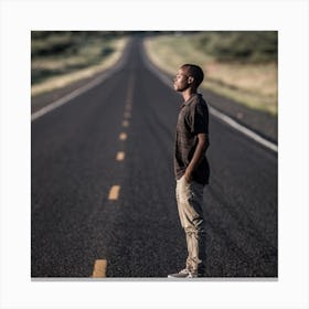 Man On The Road Canvas Print