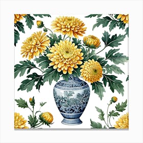 Chrysanthemums In A Vase 2 Canvas Print