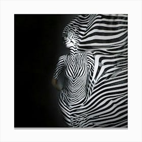 Firefly Zebra, Optical, Illusion, Black, White, Stripes, Horizontal, Mesmerizing, Captivating, Backd (11) Canvas Print