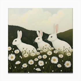 White Rabbits Fairycore Painting 1 Canvas Print