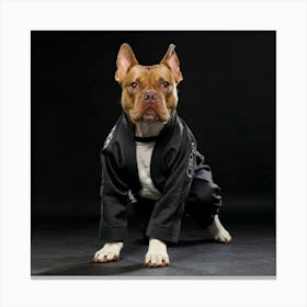 Dog In Karate Uniform 1 Canvas Print