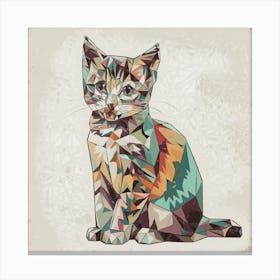 Polygonal Kitten Canvas Print