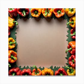 Frame Of Peppers 7 Canvas Print