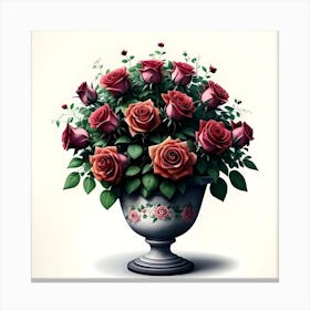 Roses In A Vase 6 Canvas Print