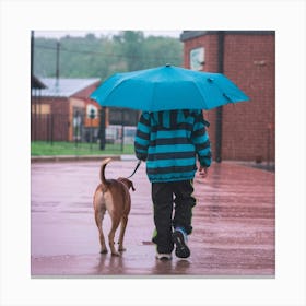 A Photo Of A Kid Walking His Dog In The 5q Pgi Lqeikne5t0hl Pa Uwslkiohtnwppunu3f45wg Canvas Print