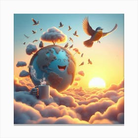 Earth In The Clouds Canvas Print