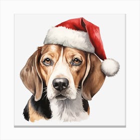 Beagle Santa Hat 2 Canvas Print