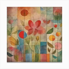 Blossoming, Paul Klee Botanical Abstract Art Print 4 Canvas Print