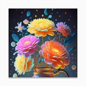 Luminous pastel flowers Canvas Print