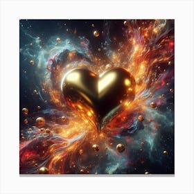 Gold heart 1 Canvas Print